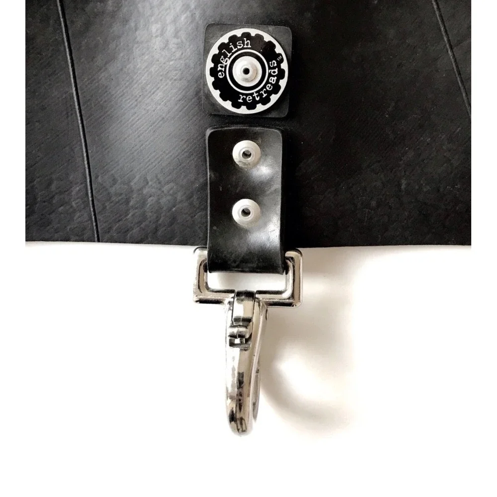 English Retreads Bag from reclaimed truck inner tubes Black Sustainable‎ Goth